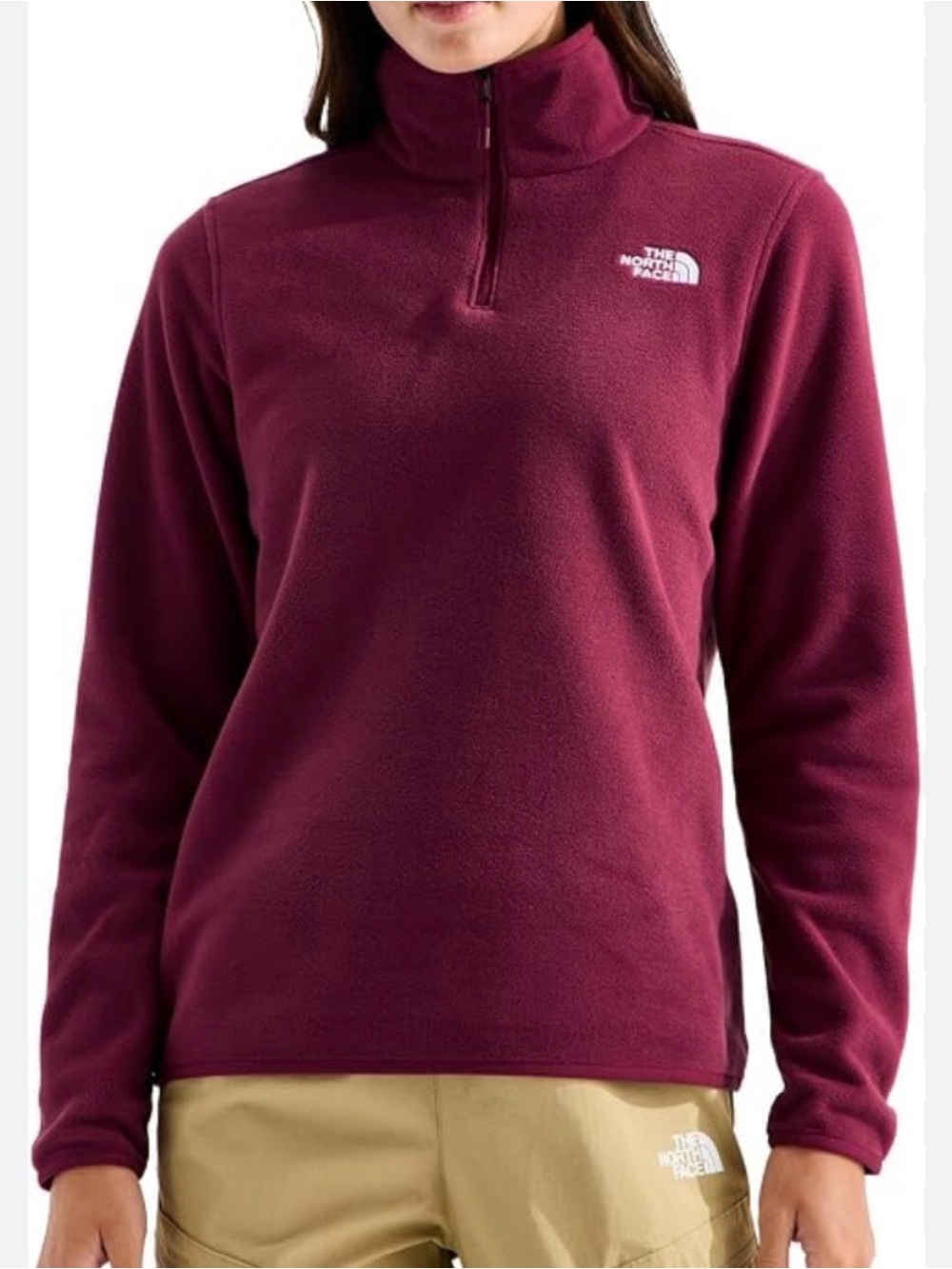 The North Face Women's Maroon Half-Zip Fleece Pullover